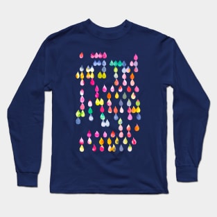 Colorful Rainbow Raindrops Long Sleeve T-Shirt